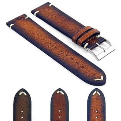 Discover the Kingwood Extra Long Premium Vintage Italian Leather Strap by DASSARI. Available in sizes 18mm to 26mm, this luxurious leather watch band adds elegance to any timepiece