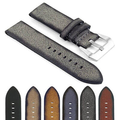 Opus Thick Distressed Italian Leather Strap by DASSARI, available in sizes 18mm to 26mm. Perfect for enhancing your watch with a rugged, stylish look