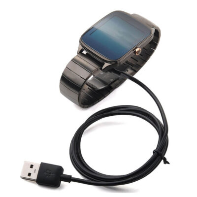 USB charging cable for ASUS ZenWatch, featuring a sleek design. The cable connects easily to your watch for convenient charging, ensuring your device stays powered up