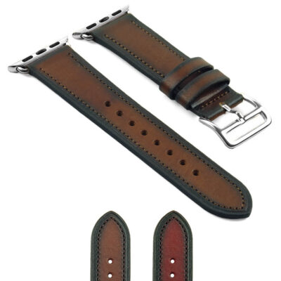 DASSARI Antique Leather Strap for Apple Watch in various sizes (38mm-49mm). Upgrade your watch with this stylish, durable leather strap for a classic look. Perfect for any occasion!