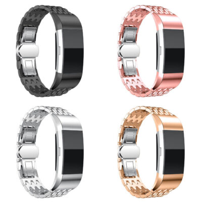 Stylish fitness smart watch bracelets designed for Fitbit Charge 2. Available in black, silver, rose gold, and gold, perfect for adding elegance to your workout gear