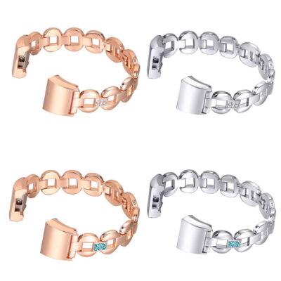 Stainless Steel Rhinestone Bracelet for Fitbit Charge 2, featuring elegant rose gold and silver finishes. Perfect accessory to elevate your smartwatch style. Shop now at Ele Straps!