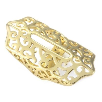 Elegant gold decorative ornament designed for the Fitbit Flex 2, featuring intricate cut-out patterns that add a stylish touch to your fitness tracker