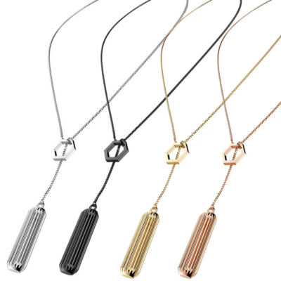 Stylish Stainless Steel Necklace for Fitbit Flex 2. Available in black, silver, and gold, this elegant accessory enhances your fitness tracker while adding a chic touch to your look