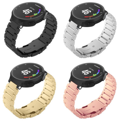 Everyday Bracelet for Garmin Forerunner 220/230/235/260/735XT/Approach S5/S6/S20. Stylish metal watch bands available in black, silver, gold, and rose gold for a perfect fit