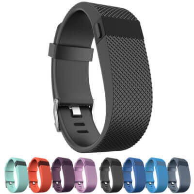 Silicone strap for Fitbit Charge HR, featuring a textured design for comfort and durability. Available in various colors to match your style and enhance your fitness experience