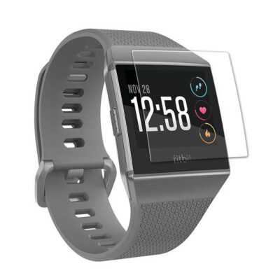 Clear screen protector for Fitbit Ionic, designed to shield the display from scratches and damage while maintaining touch sensitivity and clarity. Perfect for daily wear