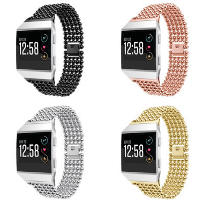 Stylish Ball Link Bracelet for Fitbit Ionic, available in black, silver, gold, and rose gold. Upgrade your smartwatch with this elegant and durable strap from Ele Straps