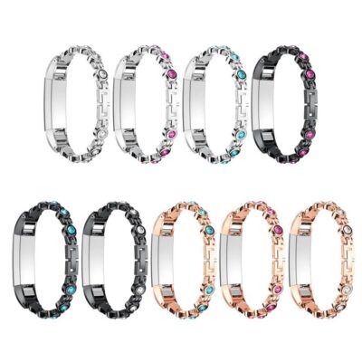 Stylish Stainless Steel & Rhinestones Bracelet for Fitbit Alta & Alta HR. Available in multiple colors, this elegant watch band adds a touch of glamour to your fitness tracker