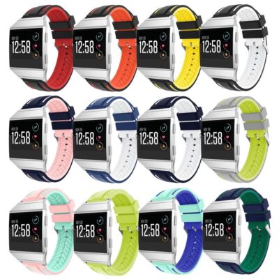 Explore the Racing Stripe Rubber Band for Fitbit Ionic. Available in vibrant colors, this durable rubber strap adds style and comfort to your smartwatch. Perfect for fitness enthusiasts!