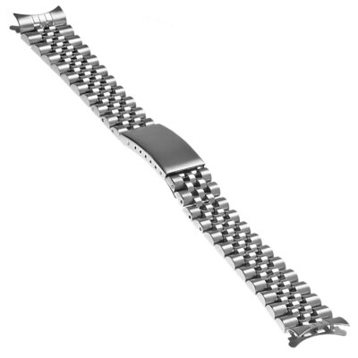 Jubilee Metal Watch Band in silver, crafted from durable metal. Available in sizes 13mm, 17mm, and 20mm. Perfect for enhancing your watch style with elegance and comfort