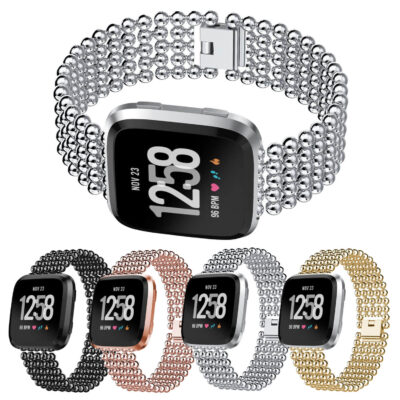 Stylish Ball Link Bracelet for Fitbit Versa & Versa 2. Available in multiple colors, this elegant watch band adds a touch of sophistication to your smartwatch. Perfect for any occasion!