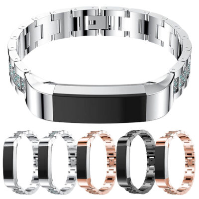 Stylish stainless steel rhinestone strap designed for Fitbit Alta and Alta HR. Available in multiple colors, it adds a touch of elegance and sparkle to your fitness tracker