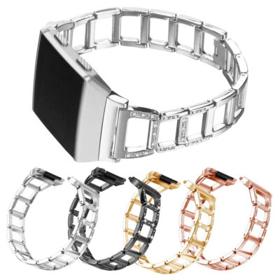 Rhinestone Bracelet for Fitbit Ionic featuring a sleek design with sparkling accents. Available in silver, gold, rose gold, and black, perfect for stylish everyday wear