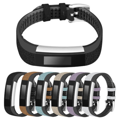 Stylish leather and rubber band for Fitbit Alta and Alta HR, featuring a mix of colors and textures. Perfect for adding a touch of elegance to your fitness tracker