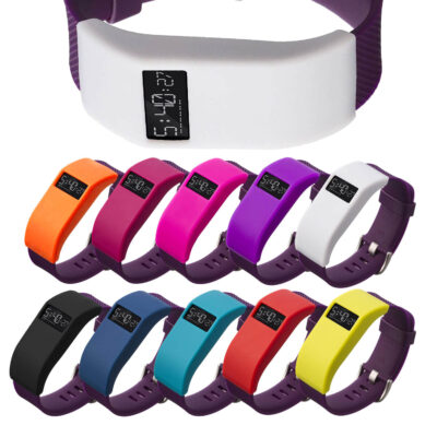 Colorful protective cases for Fitbit Charge HR, featuring various vibrant colors like orange, purple, and black. Designed to safeguard your device while adding style