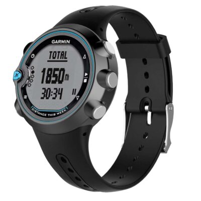 Active Band for Garmin Swim, featuring a sleek black design and durable material, perfect for tracking swim metrics and enhancing your workout experience