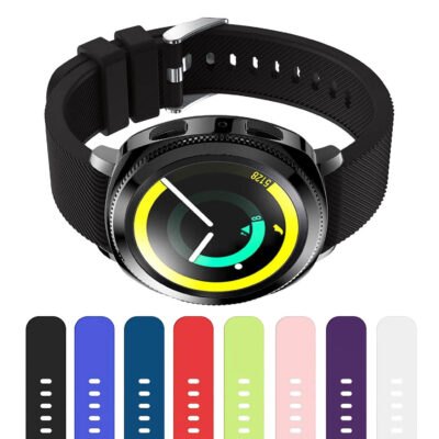 Active Band for Samsung Gear Sport displayed on a watch, showcasing its sleek design. Available in multiple colors, perfect for style and comfort during workouts