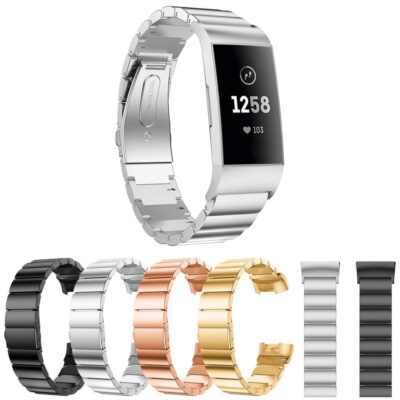 Stainless Steel Band for Fitbit Charge 4 & Charge 3. Stylish and durable, available in multiple colors. Upgrade your fitness tracker with this elegant watch strap from Ele Straps