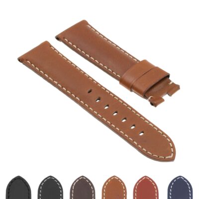 Smooth Leather Strap for Deployant Clasp by DASSARI, available in 22mm and 24mm sizes. Elevate your watch with this stylish, high-quality leather band from Ele Straps