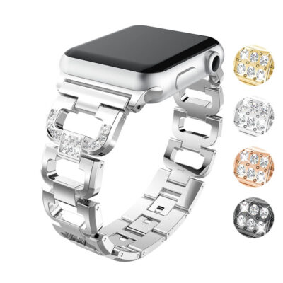 Elevate your style with the Glamour Bracelet for Apple Watch, available in sizes 38mm to 49mm. This stunning strap features sparkling accents, perfect for any occasion