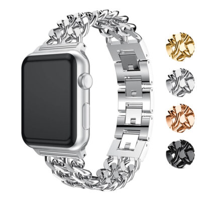 Stylish Chain Link Bracelet for Apple Watch available in sizes 38mm to 45mm. Upgrade your watch with this chic accessory in silver, gold, or rose gold finishes. Perfect for any occasion!