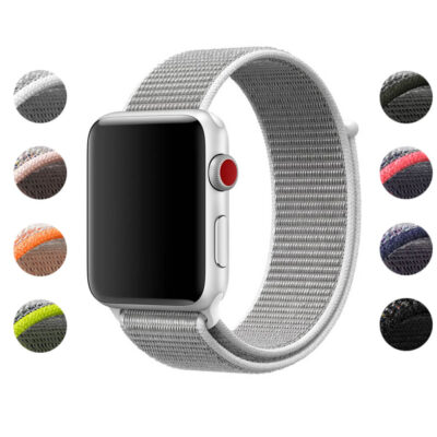 Everyday Comfort Strap for Apple Watch in gray, available in sizes 38mm to 49mm. Perfect for daily wear, offering style and comfort. Explore various color options!