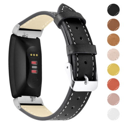 Stylish Leather Band for Fitbit Inspire & Inspire HR. Upgrade your smartwatch with this durable, comfortable strap available in multiple colors. Perfect for everyday wear!