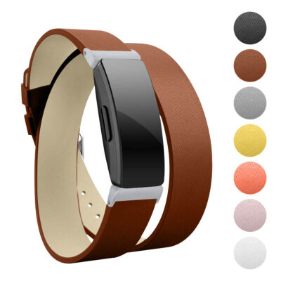 Stylish Double Tour Strap for Fitbit Inspire & Inspire HR, featuring a chic brown design. Upgrade your smartwatch with our premium watch bands and accessories at Ele Straps