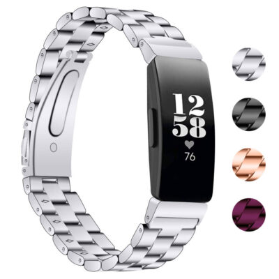 Elevate your style with the Oyster Band for Fitbit Inspire & Inspire HR. This sleek, stainless steel strap combines elegance and durability, perfect for any occasion