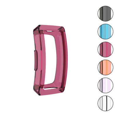 Protective Case for Fitbit Inspire & Inspire HR in vibrant pink. This durable case offers stylish protection for your fitness tracker, available in multiple colors. Perfect for fitness enthusiasts!