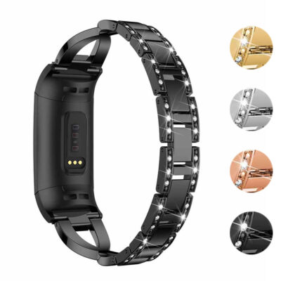 Elegant evening bracelet for Fitbit Charge 4 & Charge 3, featuring a sleek design with sparkling accents. Available in multiple colors to match your style