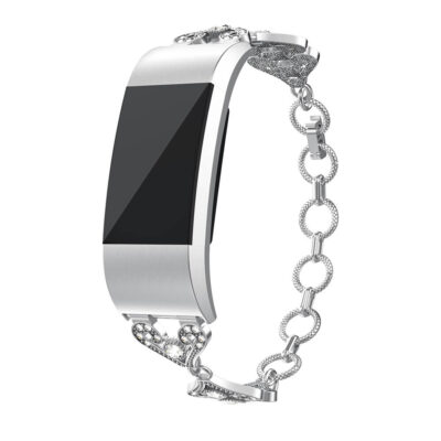 Elegant Chain Bracelet with Rhinestones for Fitbit Charge 2. Enhance your fitness tracker with this stylish accessory, perfect for everyday wear and special occasions