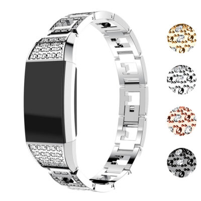 Elegant rhinestone band for Fitbit Charge 2, adding a touch of sparkle to your fitness tracker. Available in multiple colors, perfect for any occasion. Shop now at Ele Straps!