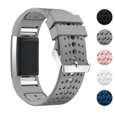 Perforated Rubber Strap for Fitbit Charge 2 offers comfort and style. Available in multiple colors, it's perfect for workouts and everyday wear. Upgrade your fitness tracker today!