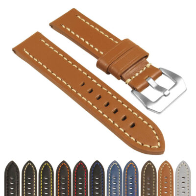 Rugged Leather Strap for Garmin Vivomove Trend offers durability and style. Perfect for outdoor enthusiasts, this watch band enhances your watch with a classic look. Available in various colors