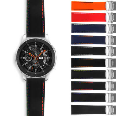 Stitched Active Band with Clasp for Samsung Galaxy Watch, available in 20mm and 22mm sizes. Stylish and durable watch strap perfect for active lifestyles