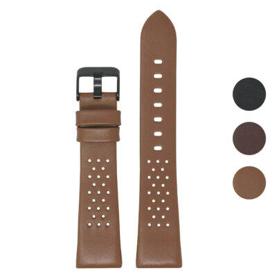 Perforated Leather Rally Strap for Fitbit Charge 4 & 3. Stylish and breathable, this strap offers comfort and durability, perfect for everyday wear or workouts. Available in multiple colors