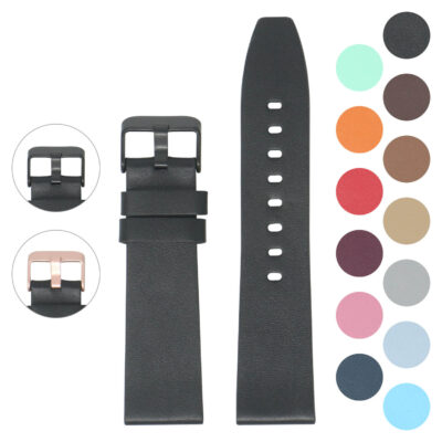 Smooth Leather Strap for Fitbit Versa & Versa 2, featuring a sleek design and comfortable fit. Available in various colors, perfect for stylish smartwatch accessories