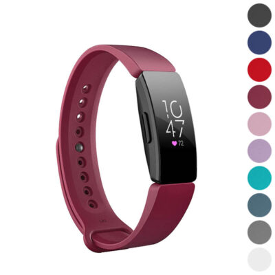 Rubber Pin-and-Tuck Strap for Fitbit Inspire & Inspire HR, available in multiple colors. Durable and stylish, perfect for fitness enthusiasts looking to personalize their watch