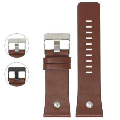 Shop the Leather Rivet Strap for Diesel, crafted from high-quality leather. This 28mm strap combines style and durability, perfect for enhancing your watch collection