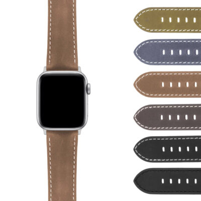 DASSARI Clasp-Adjust Vintage Band for Apple Watch, available in sizes 38mm to 49mm. Stylish leather strap enhances your smartwatch with a timeless look. Perfect for everyday wear!