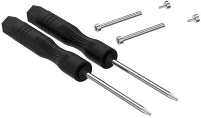 Replacement Screws for Garmin Fenix 6X, including two precision screwdrivers. Perfect for maintaining your watch bands and accessories. Durable and easy to use