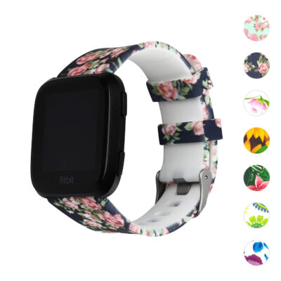 Floral Active Band for Fitbit Versa & Versa 2. Stylish and comfortable watch strap featuring vibrant floral designs, perfect for adding a touch of elegance to your fitness tracker