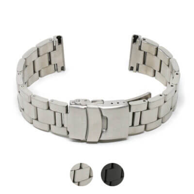 Stainless Steel Watch Band available in 20mm and 22mm sizes. Durable metal construction offers style and comfort for any watch. Perfect accessory for watch enthusiasts