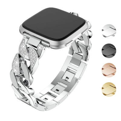 Elegant chain bracelet with rhinestones designed for Fitbit Versa & Versa 2. Upgrade your smartwatch style with this chic accessory from Ele Straps. Perfect for any occasion!