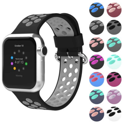 Durable Endurance Band for Apple Watch, available in sizes 38mm to 49mm. Features a sleek design with breathable holes and multiple color options for a stylish look