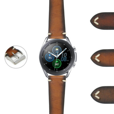 Vintage Leather Band for Samsung Galaxy Watch 3 in 20mm and 22mm sizes. Stylish and durable, this strap enhances your smartwatch with a classic look. Perfect for everyday wear!