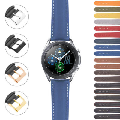 Classic Men's Strap for Samsung Galaxy Watch 3 in blue, available in 20mm and 22mm sizes. Stylish and comfortable, perfect for enhancing your watch's look