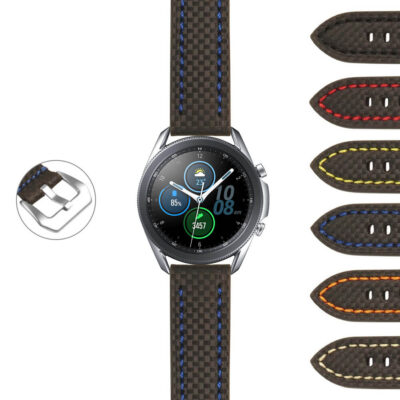 Shop the Heavy Duty Carbon Fiber Strap for Samsung Galaxy Watch 3. Available in 20mm and 22mm sizes, this durable strap combines style and functionality for your smartwatch